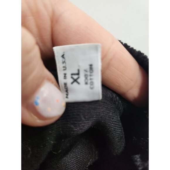 VTG 90s Vittorio Rocchetti Mens Sweatshirt XL Black Embroidered Pullover Grunge - Picture 7 of 9